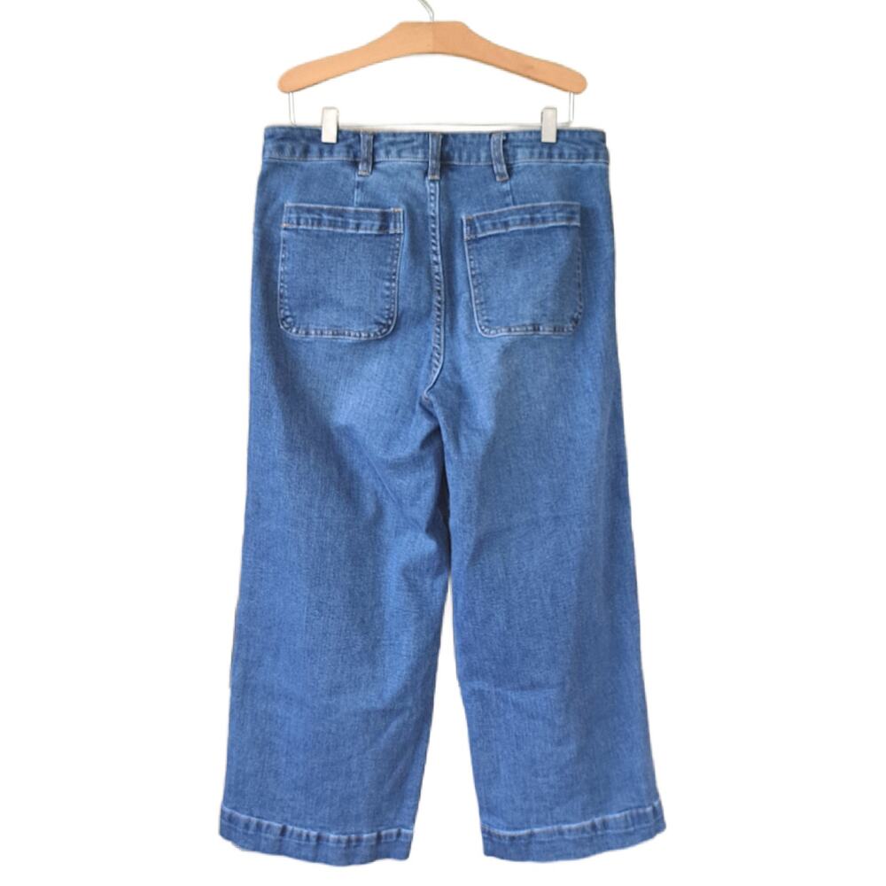 OAT New York Ultra-Wide-Leg High-Rise Crop Jeans Size 10 / 30 - Picture 3 of 9